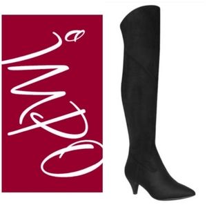 IMPO Black Suede over the knee boots, 2.5 inch heel, New (NO BOX)